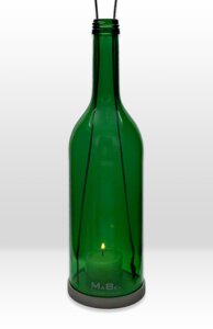 hängeWINDLICHT® aus der 0,7l Bordeaux Flasche mit Schraubmündung - MaBe