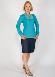 Pullover mit Bündchen-Kragen - Green Size