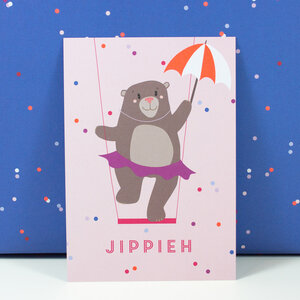 Postkarte Jippieh - Bow & Hummingbird