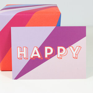Postkarte Happy - Bow & Hummingbird