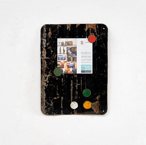 Magnettafel aus recycelten Ölfässern mit 5 bunten Magneten - Industrial Upcycling - verschiedene Farben verfügbar - Moogoo Creative Africa
