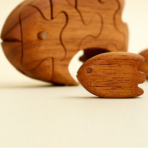 3D Holzpuzzle - Tropischer Fisch mit Fischbrut - Ecowoods
