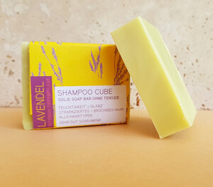 Shampoo Cube - Festes Bio-Shampoo Lavendel  für strapaziertes & brüchiges Haar - Küstenseifen Manufaktur
