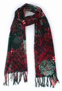 Schal, handgewebt und -bedruckt aus 100% Wolle, in verschiedenen Farben - El Puente
