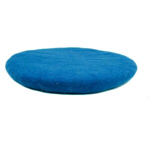 Sitzkissen aus Wolle gefilzt, rund 35cm, verschiedene blautöne - feelz