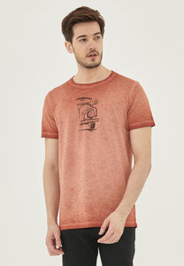 Garment Dyed T-Shirt aus Bio-Baumwolle mit Auto-Print - ORGANICATION