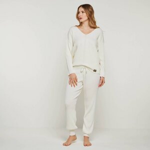 Merino Loungewear Set "V-Strickpullover Blossom & Strickhose Blossom" - YOU LOOK PERFECT