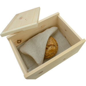 Brotkasten aus Zirbenholz | abnehmbarer Deckel | inkl. Einlegegitter & Bäckerleinen - 4betterdays