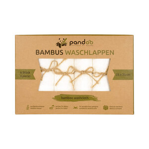 100% Bambus Baby Waschlappen, hypoallergen & antibakteriell - 6er Pack - pandoo