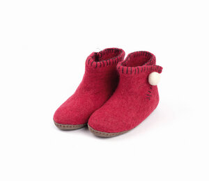 Filz-Stiefelchen "Pata" aus 100% Wolle und Rindsleder - El Puente