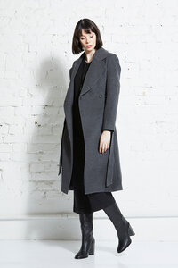 Damen Mantel aus Schurwolle 'Belted coat merino flannel' - Wunderwerk
