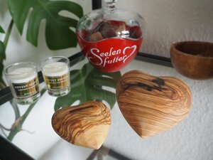 Herzen Handschmeichler Olivenholz Geschenk-Set Handarbeit - NATUREHOME