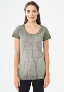 Garment Dyed T-Shirt aus Bio-Baumwolle mit Baum-Print - ORGANICATION