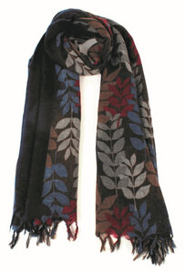 Schal, handgewebt und -bedruckt aus 100% Wolle - El Puente