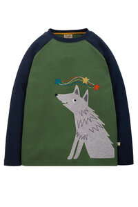 Frugi Shirt Kinder Wolf grün - Bio-Baumwolle - Frugi