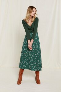 Rock Alison | Floral Midi Skirt grün - People Tree