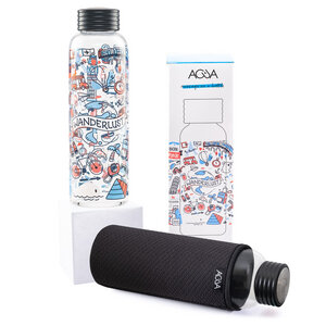 Trinkflasche aus Glas 0,75l inkl. Thermo-Sleeve - ACUA Bottles