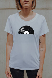 Vinyl Sea Frauen Shirt aus Biobaumwolle Made in Portugal / ILP7 - ilovemixtapes
