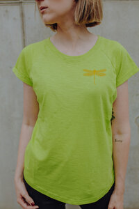 Goldene Libelle Frauen Raglan T-Shirt aus Biobaumwolle ILI4 - ilovemixtapes
