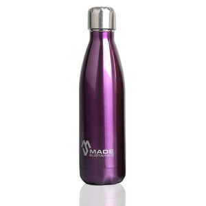 Trinkflasche aus Edelstahl violett 100% Plastikfrei Made Sustained - Made Sustained