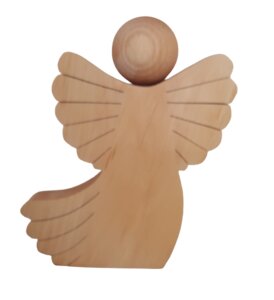 Engel aus Erlenholz – Größe: ca. 15,5 x 12 x 2,5 cm - Handgearbeitet - ReineNatur