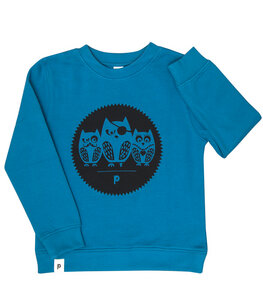 Die Eulen 3er Gang - Kinder Bio Sweater - Organic Cotton - Blau - päfjes