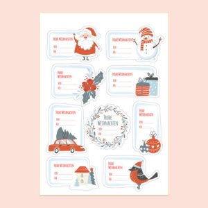 Weihnachtssticker für Geschenke im 3er Set - Fines Papeterie