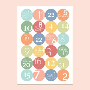 Zahlen Sticker für Adventskalender mit verschiedenen Motiven - Fines Papeterie