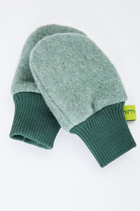 Baby-Handschuhe aus weichem Bio-Baumwoll-Fleece, blau oder grün, vegan - MIRRORMONKEY