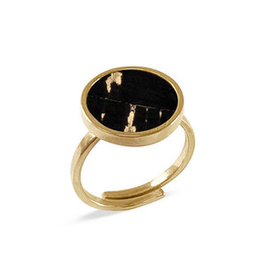 Circle Ring Gold mit Kork | Verstellbarer Ring Rund 18k vergoldet - KAALEE jewelry