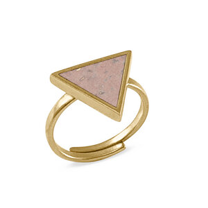 Triangle Ring Gold mit Kork | Verstellbarer Ring Dreieck 18k vergoldet - KAALEE jewelry