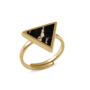 Triangle Ring Gold mit Kork | Verstellbarer Ring Dreieck 18k vergoldet - KAALEE jewelry
