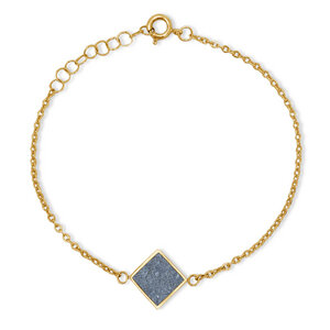 Armkettchen Gold mit buntem Kork | 18k Vergoldet | Anhänger Quadrat - KAALEE jewelry