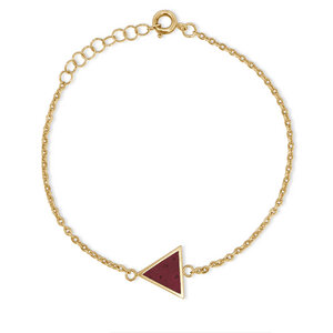 Armkettchen Gold mit buntem Kork | 18k Vergoldet | Anhänger Dreieck - KAALEE jewelry