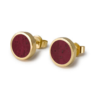 Runde Ohrstecker Gold Kork | Circle Ohrringe Stecker | Geschenke Box - KAALEE jewelry