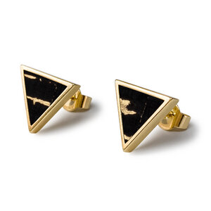 Dreieck Ohrringe Gold Kork | Triangle Ohrstecker Holz | Geschenk Box - KAALEE jewelry