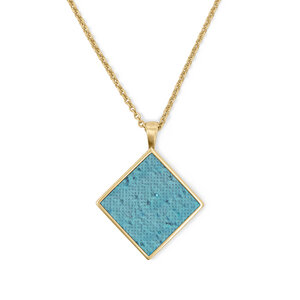 Halskette Gold mit Kork | Square Anhänger Quadrat | Geschenk Box - KAALEE jewelry