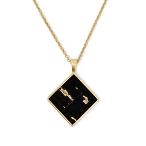 Halskette Gold mit Kork | Square Anhänger Quadrat | Geschenk Box - KAALEE jewelry