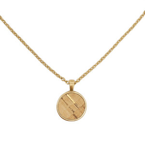 Kurze Halskette Gold mit Kork | 18k Vergoldet | Kettenanhänger Rund - KAALEE jewelry