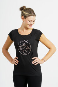 Yoga Shirt kurzarm - Bio-Baumwolle & Bambusviskose- "YogiLiebe" - YogiLiebe