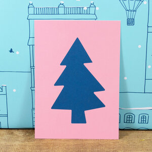 Postkarte Christmas Tree - Bow & Hummingbird