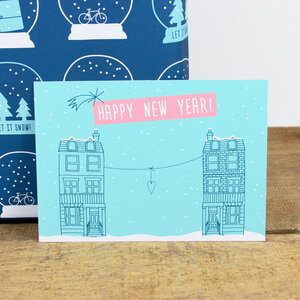 Postkarte Happy New Year - Bow & Hummingbird