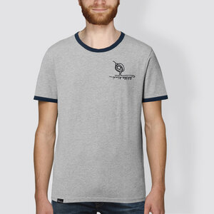 Unisex T-Shirt, "Kleiner Kiwi", Heather Ash/Navy - little kiwi