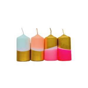 Dip Dye Sparkle Kerzen 4er Set - Pink Stories
