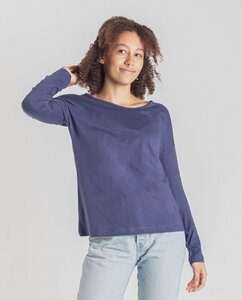 Damen Langarmshirt aus Bio-Baumwolle/Modal - Nero long - dunkelblau - Degree Clothing