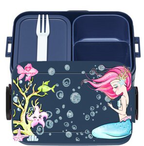 Bento Box Brotdose Lunchbox Meerjungfrau für Kinder Mädchen Junge blau - wolga-kreativ