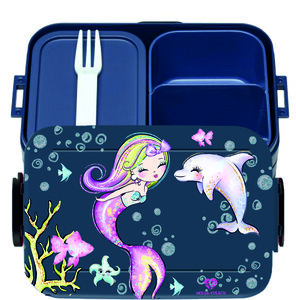 Bento Box Brotdose Lunchbox Meerjungfrau Delphin für Kinder Mädchen Junge blau - wolga-kreativ
