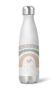 Thermoflasche Trinkflasche Regenbogen Herzen für Kinder Kindergarten Schule - wolga-kreativ