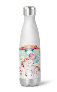 Thermoflasche Trinkflasche Einhorn Luftballon für Kinder Kindergarten Schule - wolga-kreativ