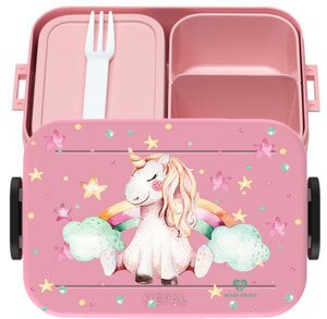 Bento Box Brotdose Lunchbox Einhorn Regenbogen für Kinder Mädchen Junge rosa - wolga-kreativ